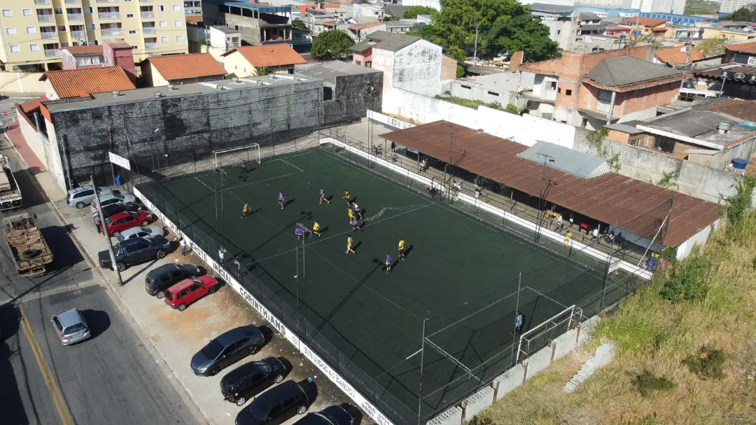 Vista aérea do campo da Chute Inicial Corinthians